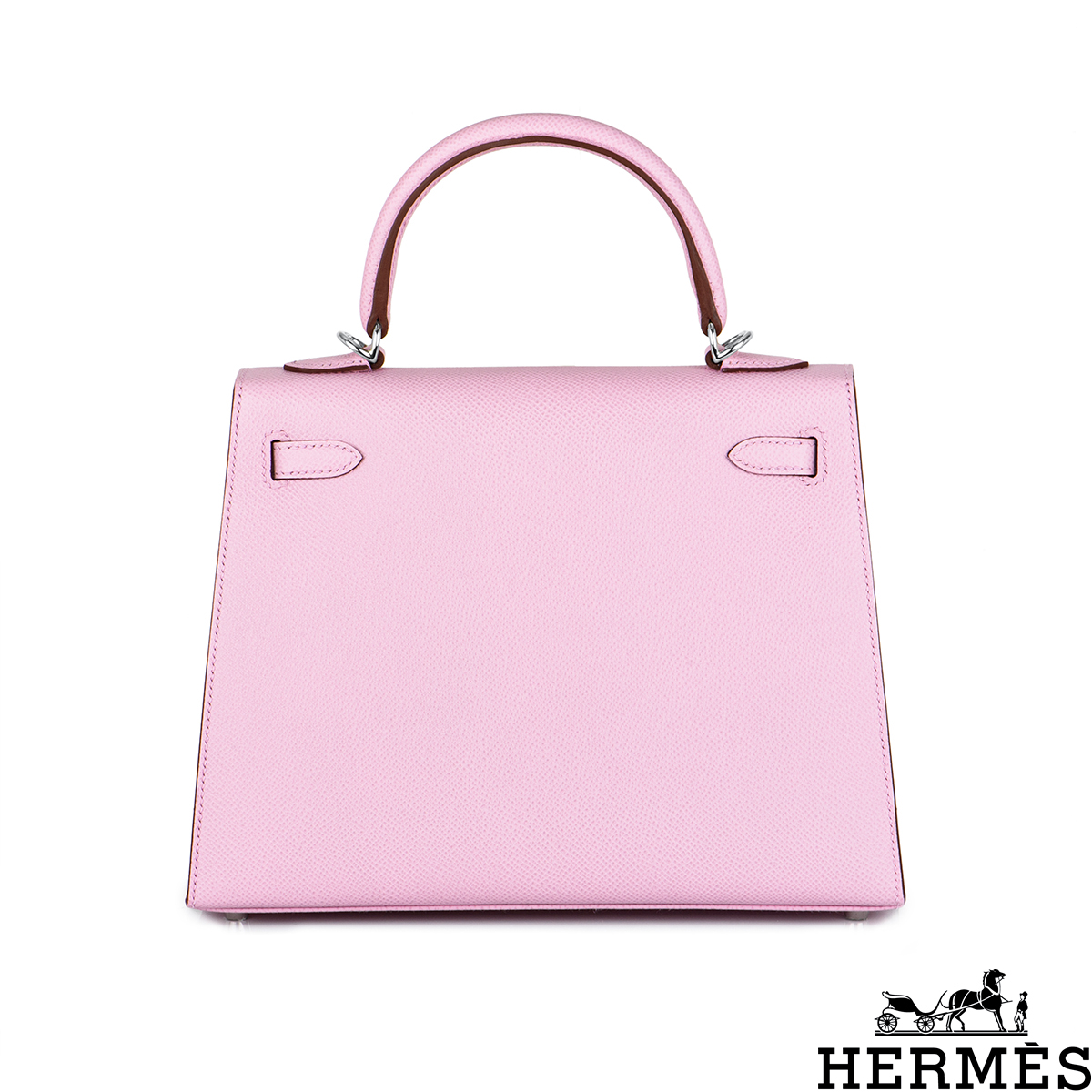 Hermes Belt Kelly 18 Vaux Epson Etoupe Pink
